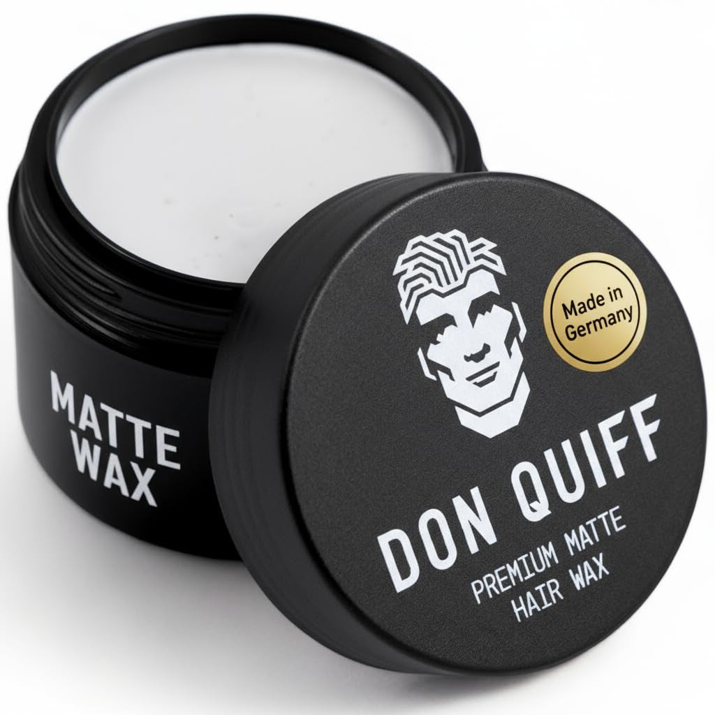 Don Quiff Matte Paste - Starker Halt - 100 Ml - SALON Premium Qualität, Kein Verkleben, Made in Germany, Auf Bienenwachsbasis, Pomade Matt, Hair Clay, Re-Modelierbar, Hairwax. Haarwachs