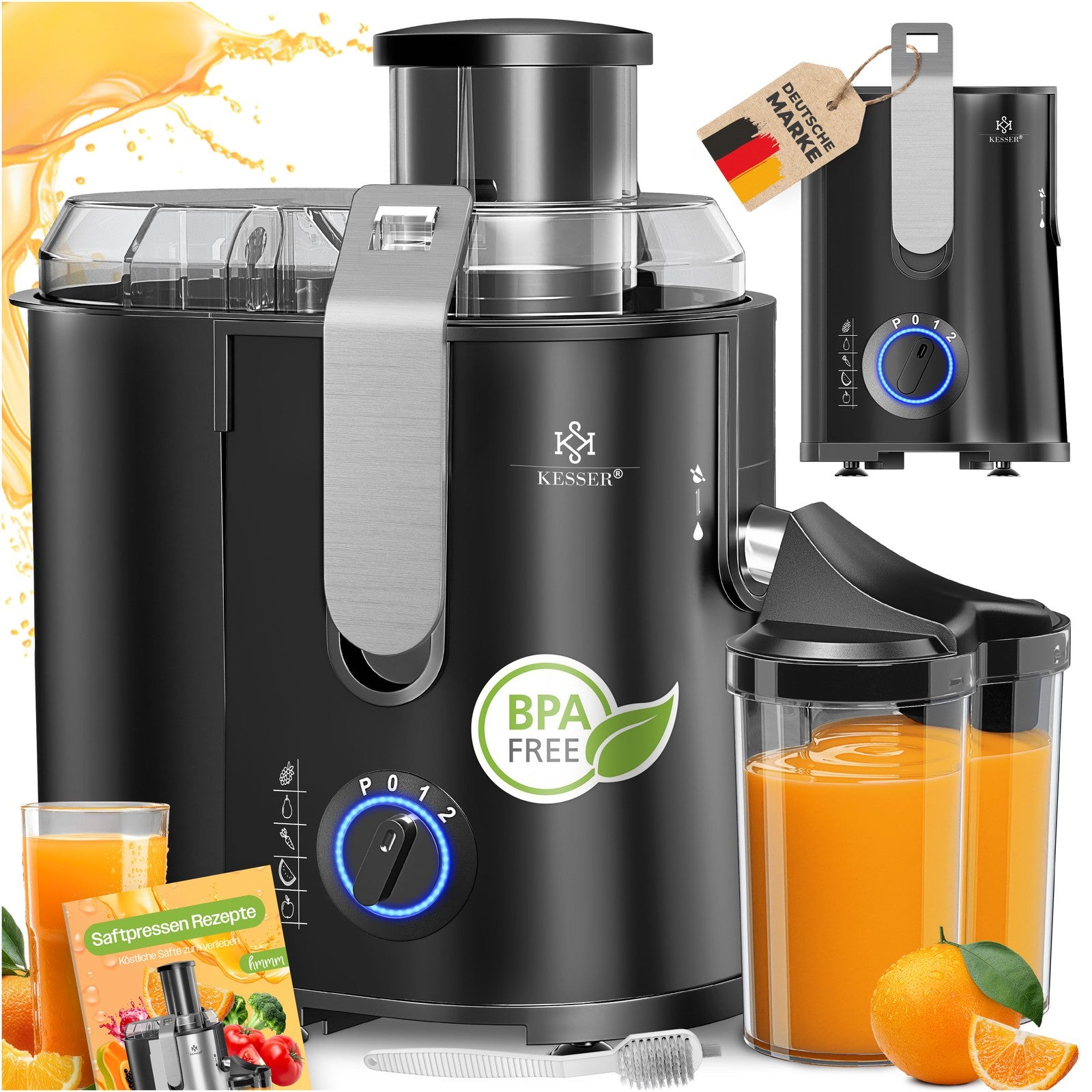 KESSER® Entsafter Saftpresse Edelstahl 1100W 85Mm Presse Obstpresse Saft Juicer