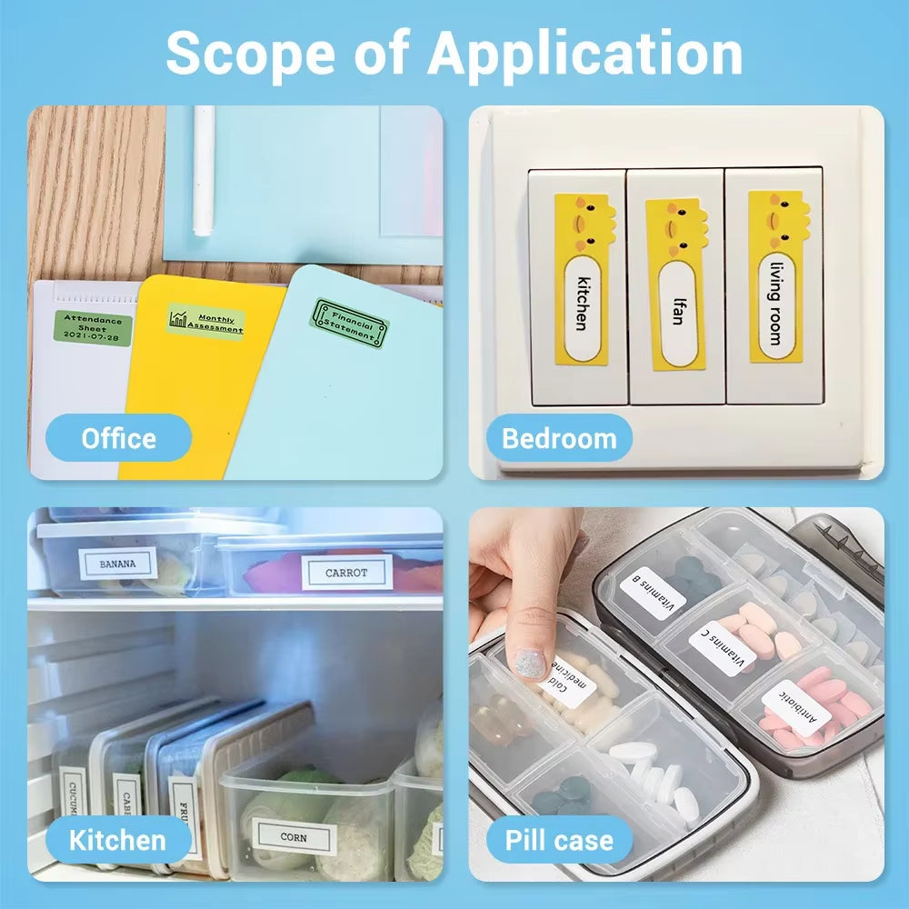 D30 Label Printer with Tape Portable Mini Printer Sticker Thermal Weless Label Maker Handheld Rechargeable Icon Font