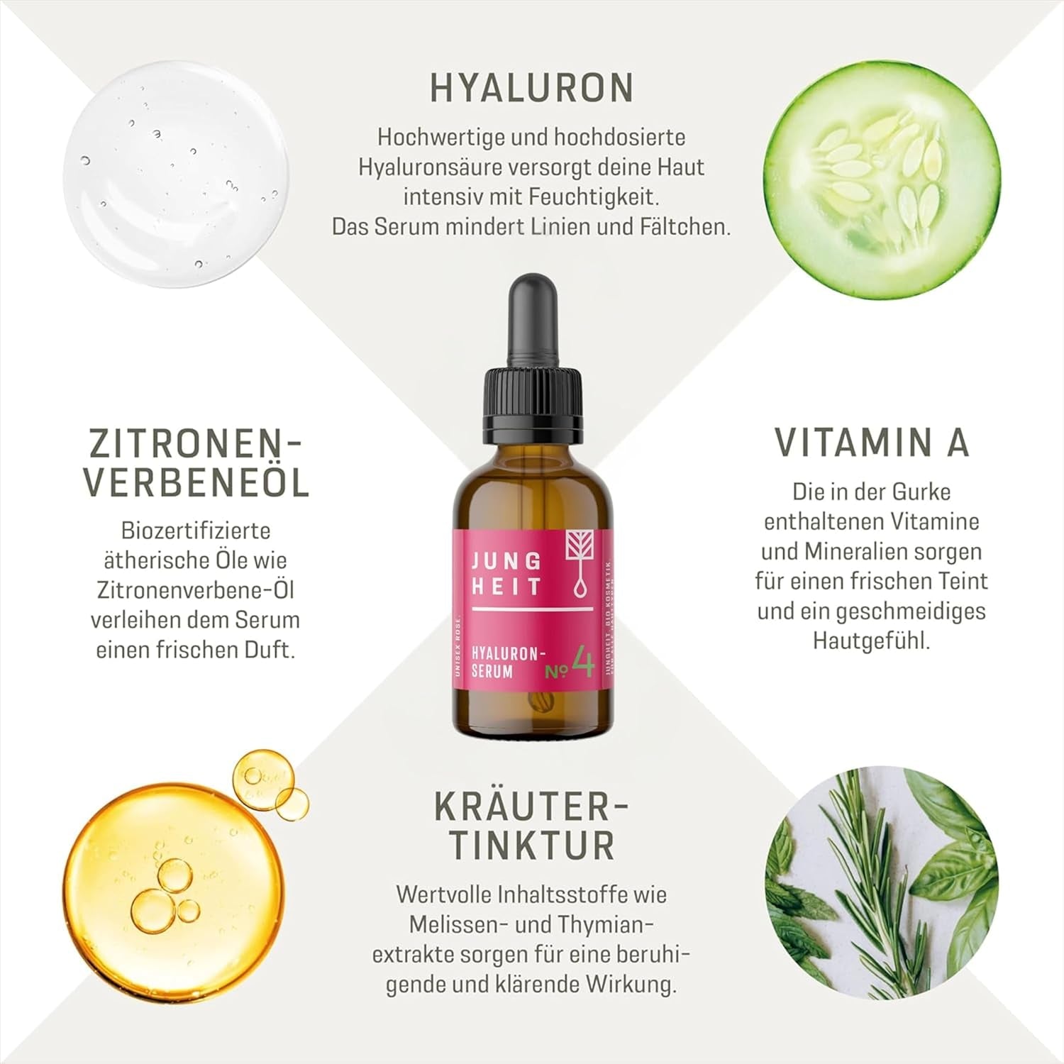 Hyaluron Serum Rose 30Ml - Hochdosiertes anti Aging Serum - Hyaluronsäure Für Ebenmäßigen Teint - Vegane Naturkosmetik - Straffende Gesichtspflege - anti Falten Serum Für Alle Hauttypen