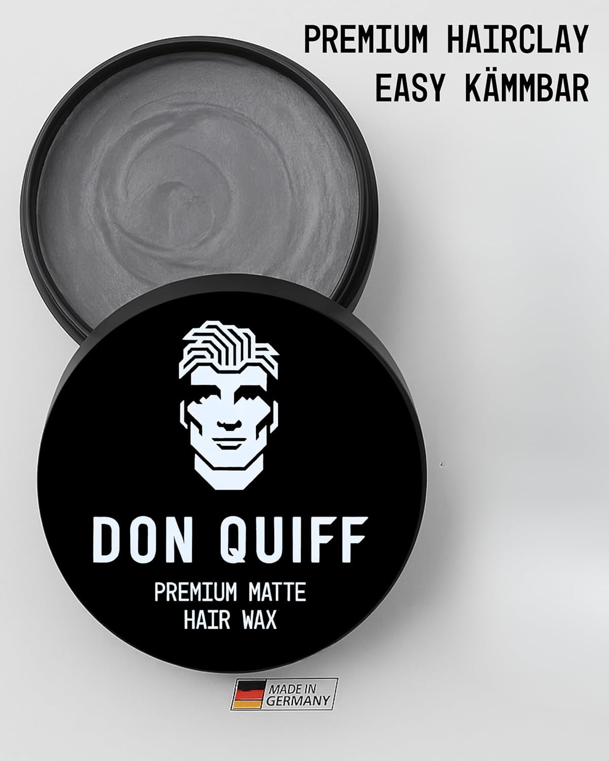 Don Quiff Matte Paste - Starker Halt - 100 Ml - SALON Premium Qualität, Kein Verkleben, Made in Germany, Auf Bienenwachsbasis, Pomade Matt, Hair Clay, Re-Modelierbar, Hairwax. Haarwachs